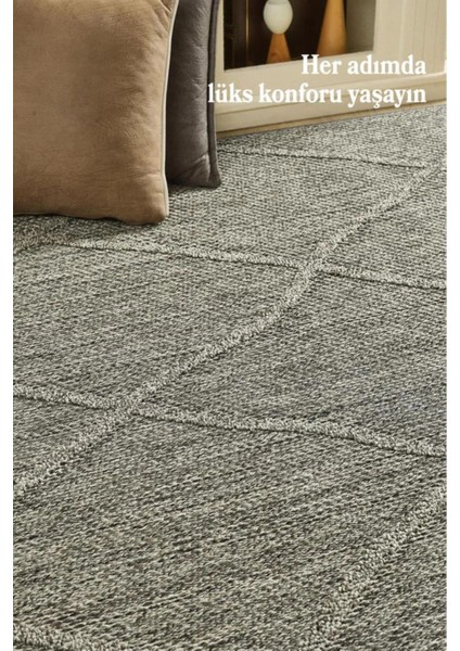 Geometrik Çizgiler Modern Tasarımlar Iskandinav Dokuma Taban Iç ve Dış Mekan İnce Sisal Halı Gri fiyatları