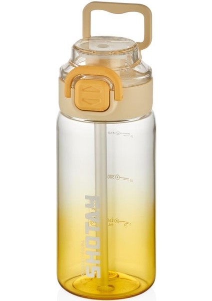 Su Matarası Straw Gradient Polikarbon Sarı 600ml