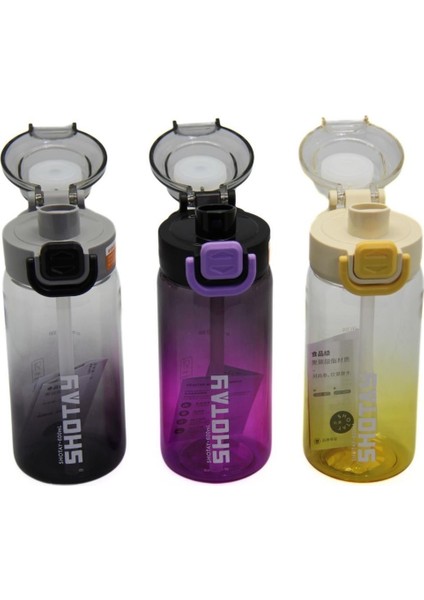 Su Matarası Straw Gradient Polikarbon Sarı 600ml