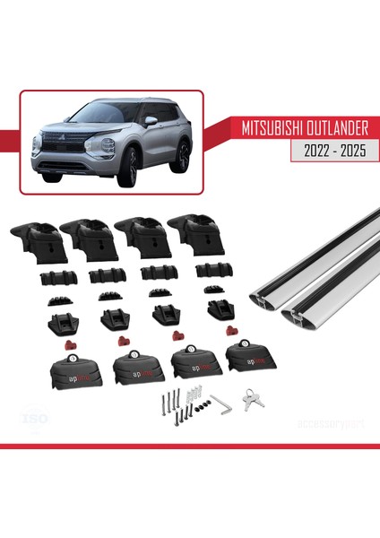 Mitsubishi Outlander 2022-2025 Arası ile Uyumlu Ace-2 Ara Atkı Tavan Barı Gri 2 Adet indirimleri