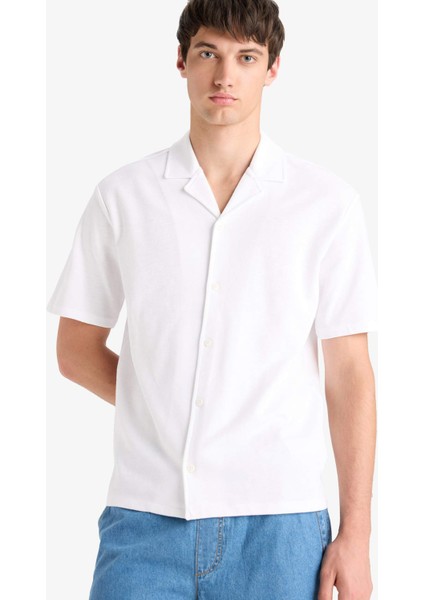 Regular Fit Polo Yaka Hafif Kumaş Kısa Kollu Gömlek E1061AX25SM