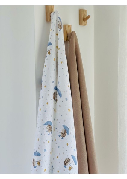 %100 Pamuk 2'li Müslin Bebek Battaniye Seti Oeko-Tex Sertifikalı Müslin Örtü 80 x 90 cm