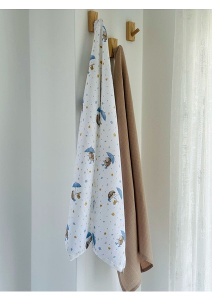 %100 Pamuk 2'li Müslin Bebek Battaniye Seti Oeko-Tex Sertifikalı Müslin Örtü 80 x 90 cm