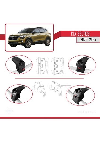 Kia Seltos 2021-2024 Arası ile Uyumlu Ace-2 Model Ara Atkı Tavan Barı Gri 2 Adet fırsatları