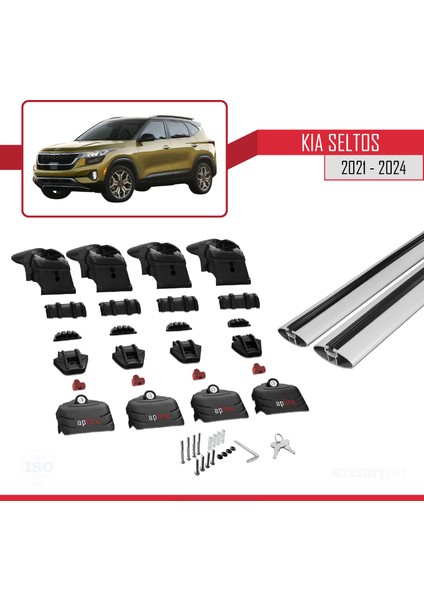 Kia Seltos 2021-2024 Arası ile Uyumlu Ace-2 Model Ara Atkı Tavan Barı Gri 2 Adet indirimleri