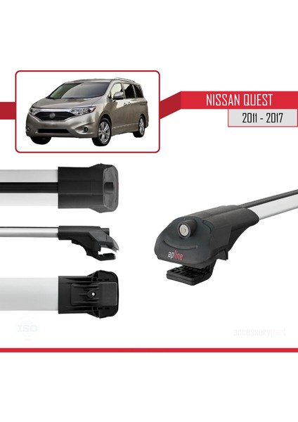 Nissan Quest 2011-2017 Arası ile Uyumlu Ace-1 Ara Atkı Tavan Barı Gri 3 Adet modelleri
