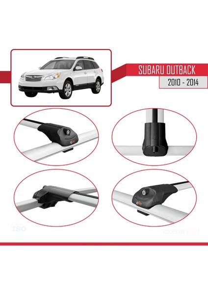 Subaru Outback 2010-2014 Arası ile Uyumlu Ace-1 Ara Atkı Tavan Barı Gri 3 Adet fırsatları