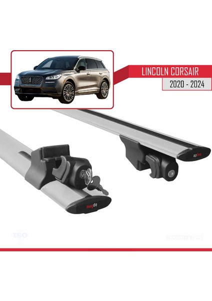 Lincoln Corsair 2020-2024 Arası ile Uyumlu Hook Model Ara Atkı Tavan Barı Gri 2 Adet indirimleri