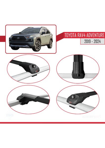 Toyota Rav4 Adventure 2019-2024 Arası ile Uyumlu Ace-1 Ara Atkı Tavan Barı Siyah 3 Adet fırsatları