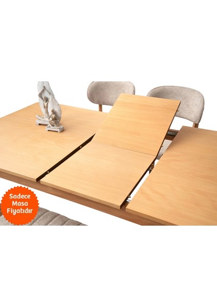 Ortadan Açılır Büyüyen Yemek Masası Beyaz-Naturel Ayaklı 90 x 140 cm Sadece Masa Fiyatıdır fırsatları