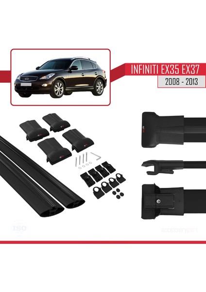 Infiniti EX35 EX37 2008-2013 Arası ile Uyumlu Fly Model Ara Atkı Tavan Barı Siyah 2 Adet indirimleri