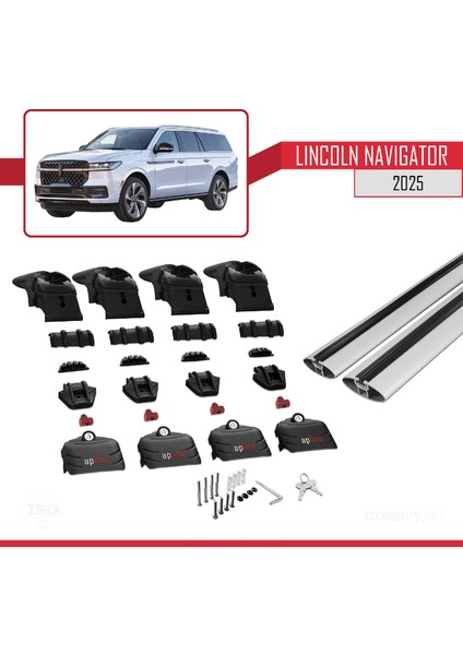Lincoln Navigator 2025 ve Sonrası ile Uyumlu Ace-2 Model Ara Atkı Tavan Barı Gri 2 Adet indirimleri