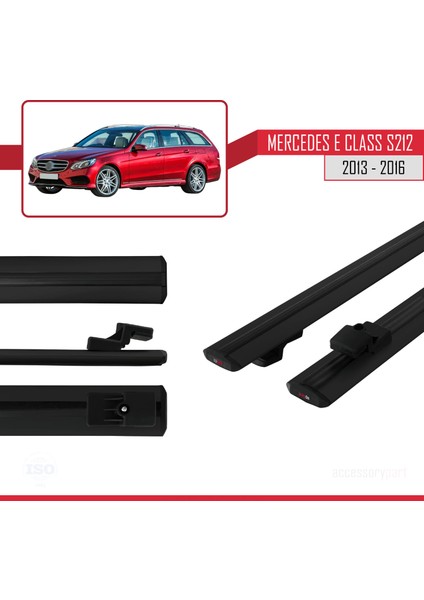Mercedes E Class S212 2013-2016 Arası ile Uyumlu Basıc Model Ara Atkı Tavan Barı Siyah 2 Adet modelleri