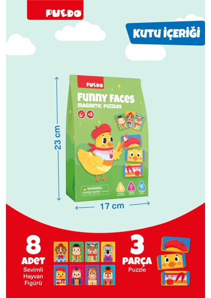 Manyetik Puzzle - Funny Faces (Sevimli Suratlar)