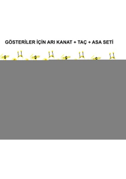 Okul Gösterileri Için Arı Seti 12 Adet - Taç, Kanat, Asa