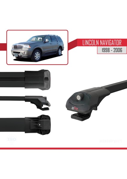 Lincoln Navigator 1998-2006 Arası ile Uyumlu Ace-1 Ara Atkı Tavan Barı Siyah 3 Adet modelleri