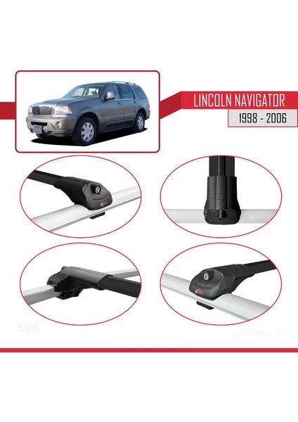 Lincoln Navigator 1998-2006 Arası ile Uyumlu Ace-1 Ara Atkı Tavan Barı Siyah 3 Adet fırsatları