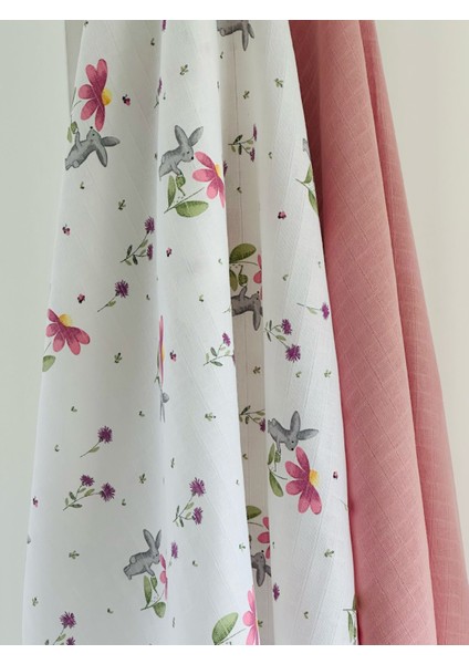 %100 Pamuk 2'li Müslin Bebek Battaniye Seti Oeko-Tex Sertifikalı Müslin Örtü 80 x 90 cm