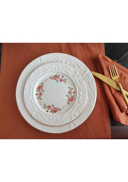 Inci Stoneware Pasta Takımı 12 Parça Servis ve Pasta Tabağı 6 Kişilik