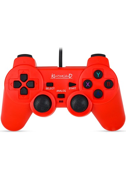 Kablolu Pc Gamepad – D-Input & X-Input Destekli Titreşimli USB Oyun Kolu Kırmızı