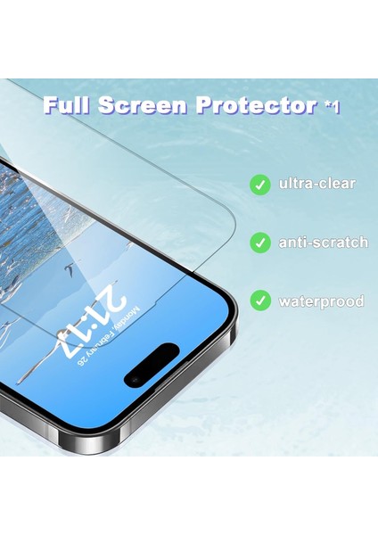 Apple iPhone 16 Pro Kılıf Mat Magsafe Şarj Özellikli Hassas Butonlu Yumuşak Renkli Kenarlı Kapak + Ekran Koruyucu Cam Set 2in1