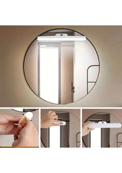 Buffer® Dokunmatik USB Ile Şarj Olabilen 27 cm LED Aydınlatma Makyaj Aynası Işığı