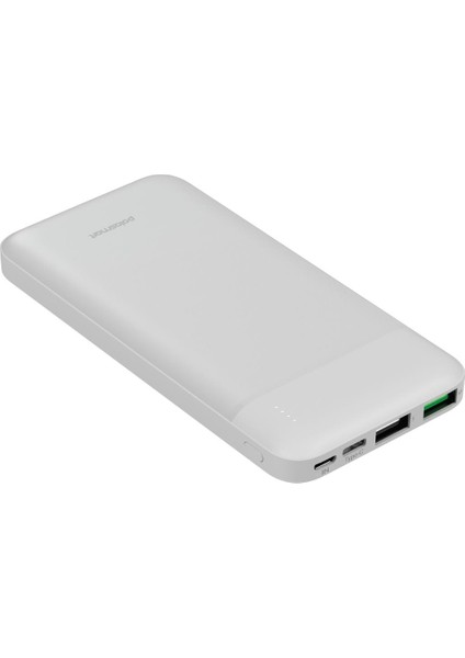 PBS123 10.000 Mah 1 Type-C 2 USB Çıkışlı Taşınabilir Şarj Cihazı Powerbank Beyaz