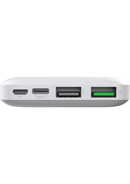 PBS123 10.000 Mah 1 Type-C 2 USB Çıkışlı Taşınabilir Şarj Cihazı Powerbank Beyaz