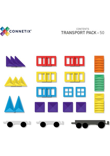 Magna Tiles Connetix Rainbow Transport Set - 50PARÇA