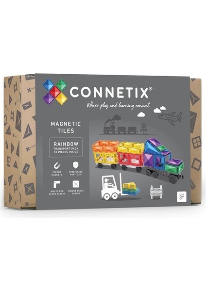 Magna Tiles Connetix Rainbow Transport Set - 50PARÇA