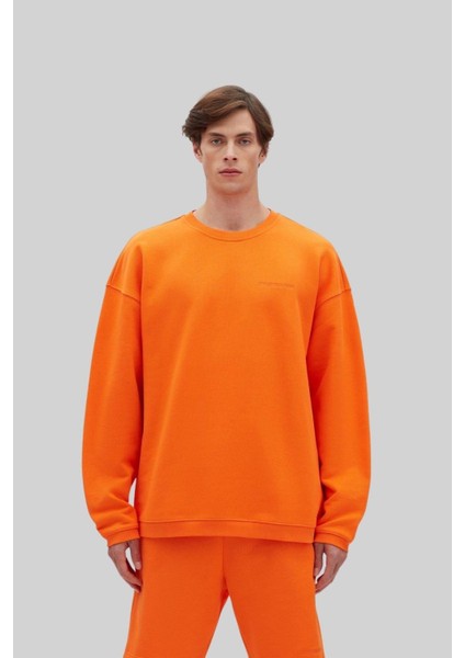 Erkek Sweatshirt Turuncu