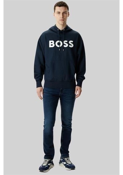 Regular Fit Kapüşonlu Erkek Sweatshirt Lacivert
