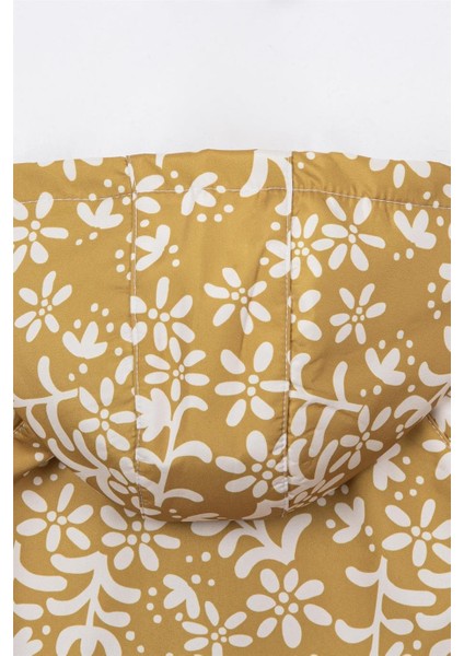 Kız Çocuk Çicek Desenli Kapüşonlu Yağmurluk Yeşil fiyatları