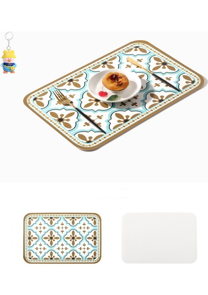 Retro Çiçek Tarzı Romantik Batı Yemek Paspası Pvc Deri Masa Paspası Isı Yalıtım Paspası Ev Kase Paspası Elle Çizilmiş 4 Adet (Yurt Dışından)