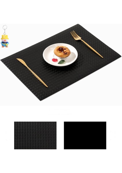 Dokuma Deri Placemat Otel Ev Masa Mat Yağ Geçirmez Kaymaz Isı Yalıtım Mat Kase Mat 4 Adet (Yurt Dışından)