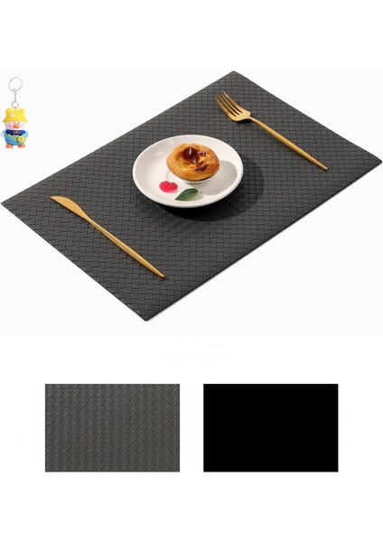 Dokuma Deri Placemat Otel Ev Masa Mat Yağ Geçirmez Kaymaz Isı Yalıtım Mat Kase Mat 4 Adet (Yurt Dışından)
