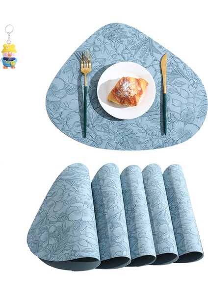 Deri Placemat Çift Taraflı Su Geçirmez Yağ Geçirmez Isı Yalıtım Mat Yemek Masası Sebze Mat Otel Kaymaz Placemat Yemek Masası Üst Düzey Duygu 6 Parça (Yurt Dışından)