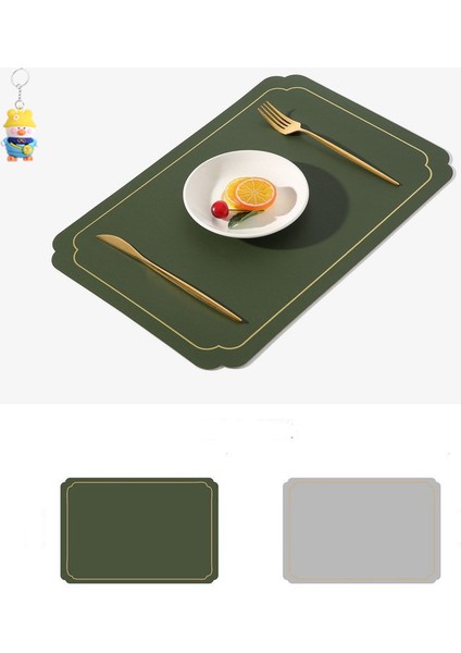 Üst Düzey Üst Düzey Kase Pası,hafif Lüksçift Taraflıçift Renkli Komplek Set Dokulu Kavisli Placemat,altın Kenarlıderi 4 Parça (Yurt Dışından)