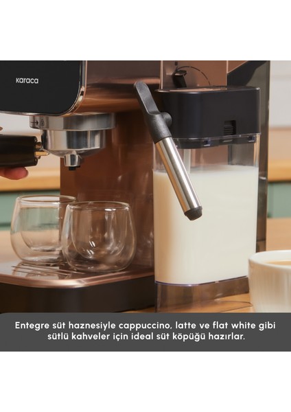 Mycaffee Barista S20 Entegre Süt Hazneli Otomatik Espresso ve Latte Makinesi Amber