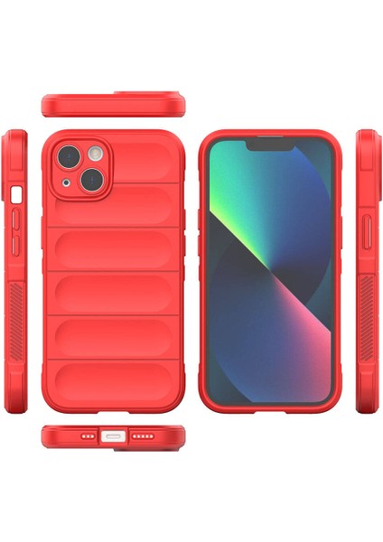 iPhone 14 Kılıf Esnek TPU Oyuklu Arka Yüzey Tasarımlı Zore Etnik Silikon Kapak + Hayalet Ekran Koruyucu fiyatları