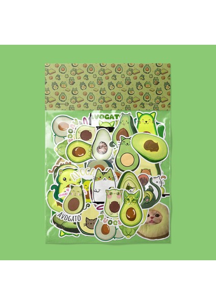 Avokado Kedi Sticker Paketi -Bullet Journal - Ajanda - Planner - Defter - Laptop Etiket Çıkartma Çok Renkli 10 x 15 Paket Boyutu 3 x 5 cm Stickerlar Paket Içeriği 25 Adet Dadi Ramba Sticker