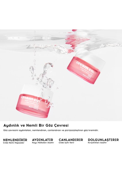 Peptit Glow Göz Kremi | Göz Çevresi Nemlendirici | C Vitamini Kafein | Tüm Cilt Tipleri