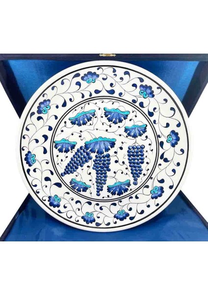 Açılışa Hediye Üzüm Salkımı Motifli 30CM Iznik Çini Tabak