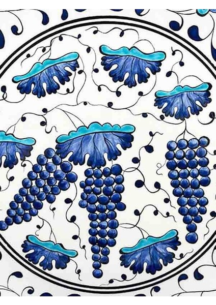 Açılışa Hediye Üzüm Salkımı Motifli 30CM Iznik Çini Tabak
