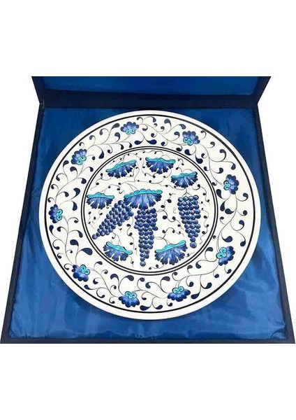Açılışa Hediye Üzüm Salkımı Motifli 30CM Iznik Çini Tabak
