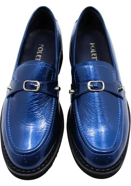 Deri Lacıvert Loafer Düz 780 18 modelleri