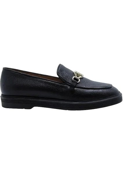 Deri Sıyah Loafer Düz 04 2016 03