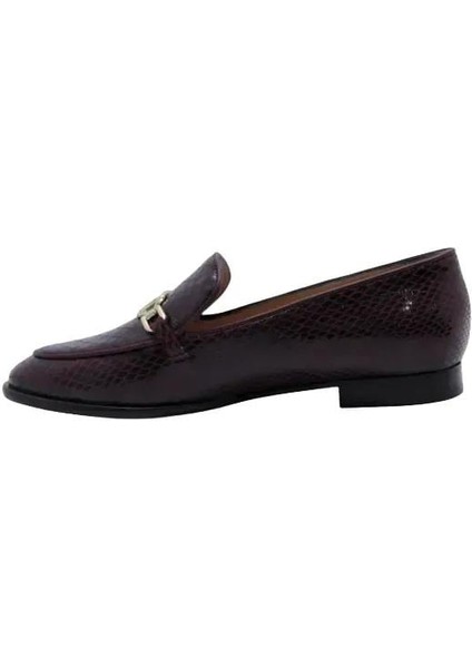 Deri Bordo Loafer Düz 04 2016 72