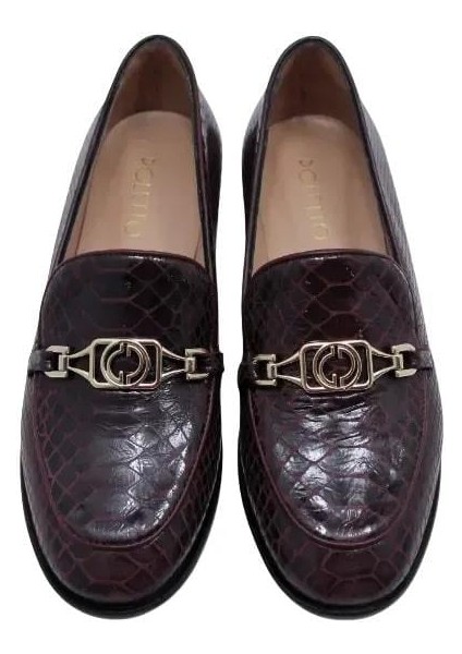 Deri Bordo Loafer Düz 04 2016 72
