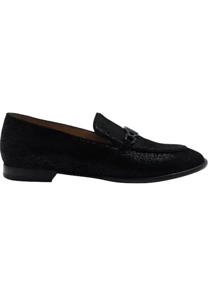 Deri Sıyah Loafer Düz 04 2016 80